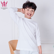 Childrens autumn clothes Boys warm clothes Childrens single autumn clothes Pure cotton semi-high collar autumn clothes Childrens underwear Boys autumn clothes