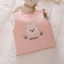 Baby small waistcoat clip cotton protective belly vest autumn and winter hit bottom cute spring autumn money 3-56 month female baby cotton waistcoat