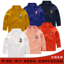 Boy thick base shirt high collar 2021 Autumn Winter childrens clothing long sleeve children baby warm T-shirt