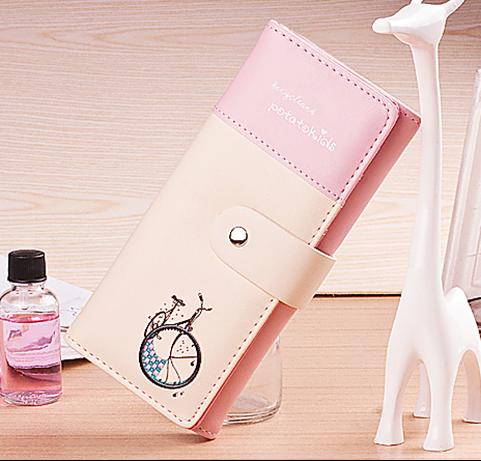 Wallet female long 2019 new Korean wave personality handbag female hipster cartoon female student wallet card