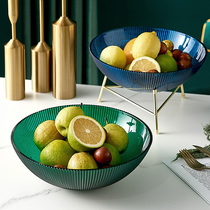 Light luxury fruit plate household 2021 new household wrought iron bracket fruit basket living room creative simple modern fruit Basin