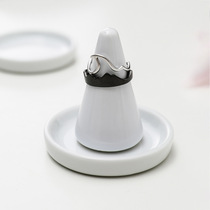 White porcelain taste plate unprinted small disc white porcelain ring seat seasoning dish round tray ring rack jewelry storage dish