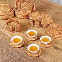 Coaster Rattan Mat Woven Tea Mat Set Kung Fu Tea Cup Cup Table Bowl Anti-scalding Mat