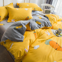 Pure cotton four-piece set Cotton bedding quilt Simple duvet cover sheets Three-piece set Student dormitory Nordic style