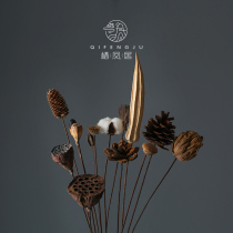 Dried showerhead flower decoration flower arrangement Dried flower simulation floral art small showerhead shooting props Vase home decoration