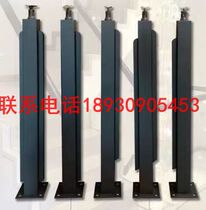 Stainless Steel Black Baking Varnish Glass Column Villa Balcony Guardrails Free of perforated glass railings Engineering railings