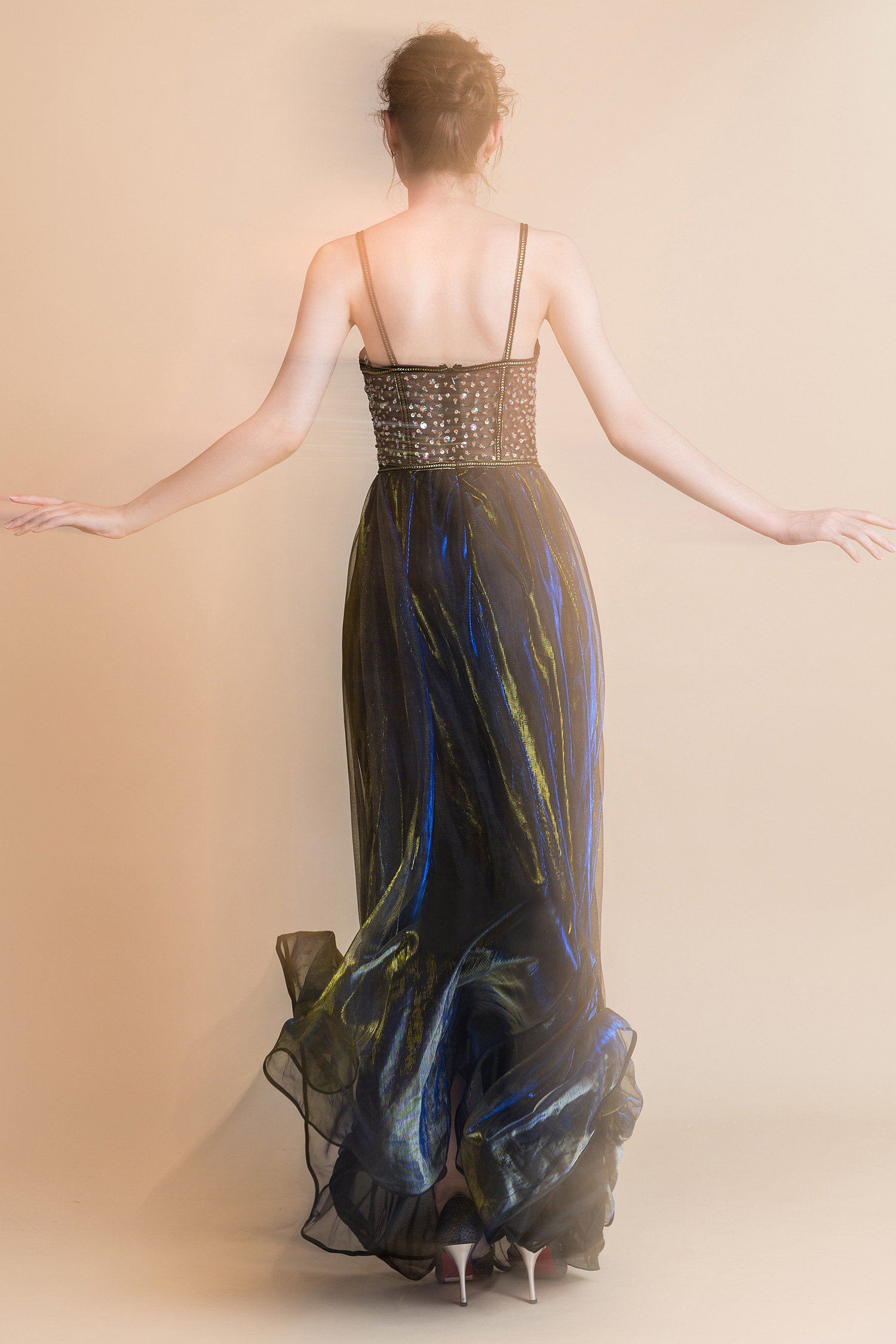 夜店长裙女2018新款性感显瘦夜场晚礼服长款透视吊带宴会连衣裙子