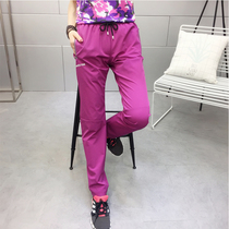 Quick-drying pants womens summer thin tide brand straight outdoor mountaineering hiking and cycling sunscreen quick-drying breathable sports pants