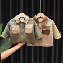 Boy plus velvet jacket autumn winter clothing 2020 New Baby foreign style jacket baby warm thick tide top