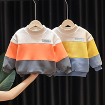 Childrens clothing boys clothes 2020 New Baby Baby plus velvet padded high neck winter warm base shirt coat