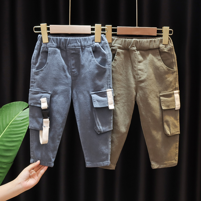 Baby autumn overalls 2020 new boy spring and autumn slacks baby children Korean version handsome loose pants