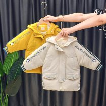 Childrens clothing 2019 Winter clothing new male and female children cotton jacket small children thick Korean version of foreign style long cotton coat tide tide