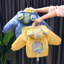 Baby cotton clothes boys winter clothes Korean version of cotton clothes 2019 new foreign style children 2 thick cotton padded jacket 3 years old baby coat