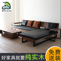 Retro loft card seat casual sofa wrought iron solid wood bar Western restaurant dessert milk tea cafe table and chair combination