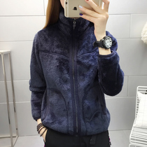 Outdoor fleece women's fall winter collar plus fleece breathable double-sided fleece sweater padded coral fleece men's coat two-sided wear