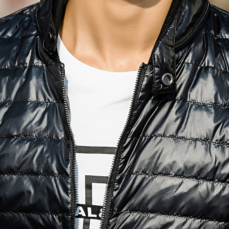alt2016冬季休闲轻薄羽绒服男式纯色韩版修身立领保暖短款外套男产品展示图3