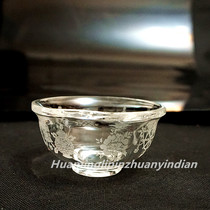 White Crystal Eight Jixiang Water Supply Bowl Water Supply Cup Gem Cup Carving Tibetan Buddhism Eight Auspicious Supplies Origin