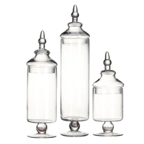 Wedding party celebration dessert table decoration tall glass candy jar with lid display storage jar sugar bowl ornaments