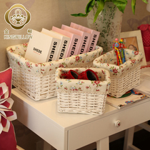 Golden Willow Rattan Desktop Storage Basket Storage Box Fabric Storage Box Basket Toy Snack Storage Basket