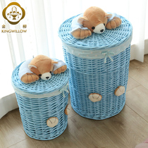 Clothes dirty clothes bucket dirty clothes basket storage bucket clothes storage sundries storage wicker rattan weaving round basket