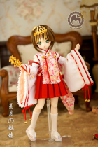 (Meow House)Summer Moon Sakura Spike improved witch costume Improved Kimono costume set 4 points MDD BJD baby clothes