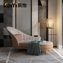 Princess chair postmodern light and luxurious style tech cloth sofa master bedroom American Genuine Leather Princess deckchairs Single
