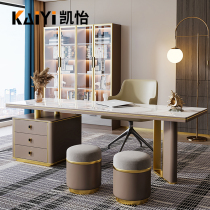 Light Extravagant Desk Rockboard Computer Desk Modern Imagery Design Sense High-end Office Table And Chairs Writing Desk Book House Big Desk