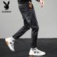 Playboy 2020 jeans men's autumn and winter Slim feet Korean style trend loose casual long pants men Playboy 2020 jeans men's autumn and winter Slim feet Korean style trend loose casual long pants men