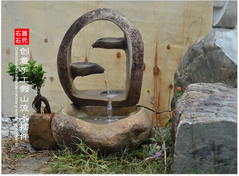 石头水景喷泉流水 左右逢源l13 创意水循环招财景观落地【预售】