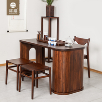 Xiangfu tea table new Chinese style tea sea tea tray office boiled water tea all-in-one table bamboo coffee table and chair combination kung fu