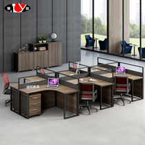 Junjun office furniture desk and chair combination office screen staff table is about 2 modern 4 labor card