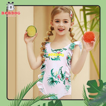 Babu childrens swimsuit girl baby one-piece swimsuit childrens fashion cute girl swimming suit