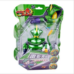 火石三宝玩具 钢甲卡卡龙变形玩具正版 12生肖变形机器人毒蛇青椒_7折