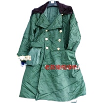 Retired old cotton coat olive green polyester card cloth cotton military coat Wu Fa 87 cold clothing long cotton clothing