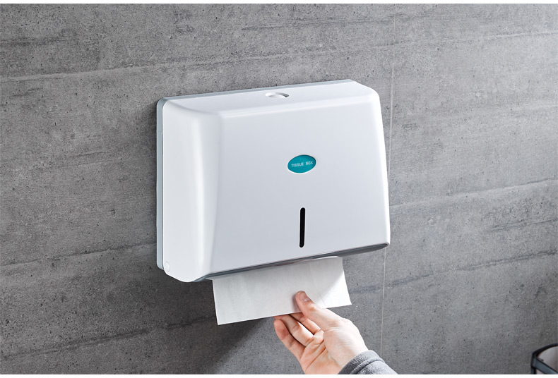 卫生间酒店壁挂式塑料擦手纸盒公厕免打孔抽纸巾盒方形加高纸巾架