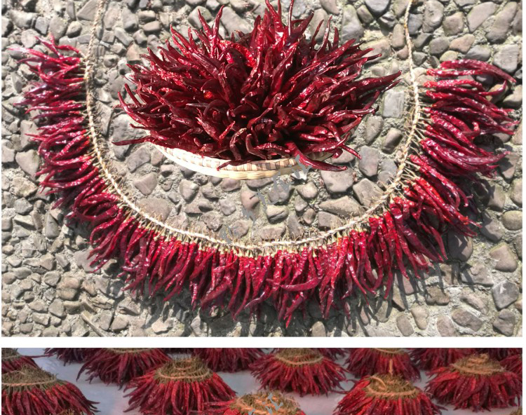 二荆条辣椒串大蒜装饰品红辣椒串挂件饭店/旅游景点手工真辣子串