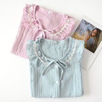 Pregnant womens pajamas postpartum cotton moonwear spring and autumn maternal feeding clothes home clothing set autumn and winter nursing pajamas