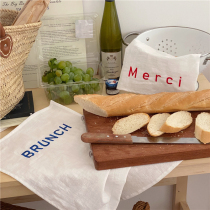 Po-Homemade Korea ins Embroidered English French Retro Dining Pad Cloth Set Background Cloth Tablecloth Cotton Environmental Protection