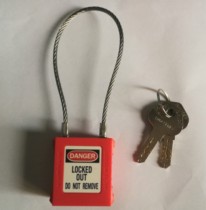 Export Europe and the United States Electrical safety lock ABS industrial engineering plastic corrosion-resistant insulation steel cable long beam safety padlock