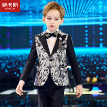 Boy catwalk suit Piano suit School performance suit Childrens dress Little host wedding flower girl costume