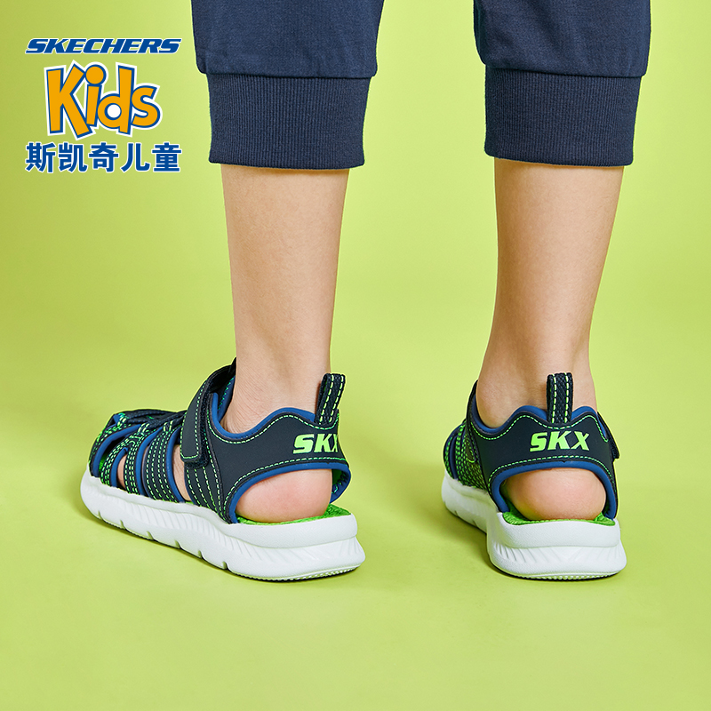 Skechers斯凯奇2020春夏新款男童包头护脚魔术贴休闲凉鞋400041L Skechers斯凯奇2020春夏新款男童包头护脚魔术贴休闲凉鞋400041L