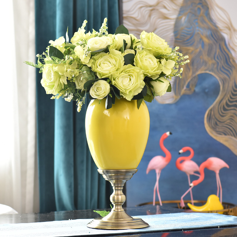 Creative fashion ceramic vase furnishing articles home sitting room simulation flower arranging flowers, artificial flowers, suit porch home decorations