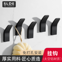 Black clothes hook wall hanging single hook small adhesive hook toilet wall clothes hook bathroom towel adhesive hook hook no holes