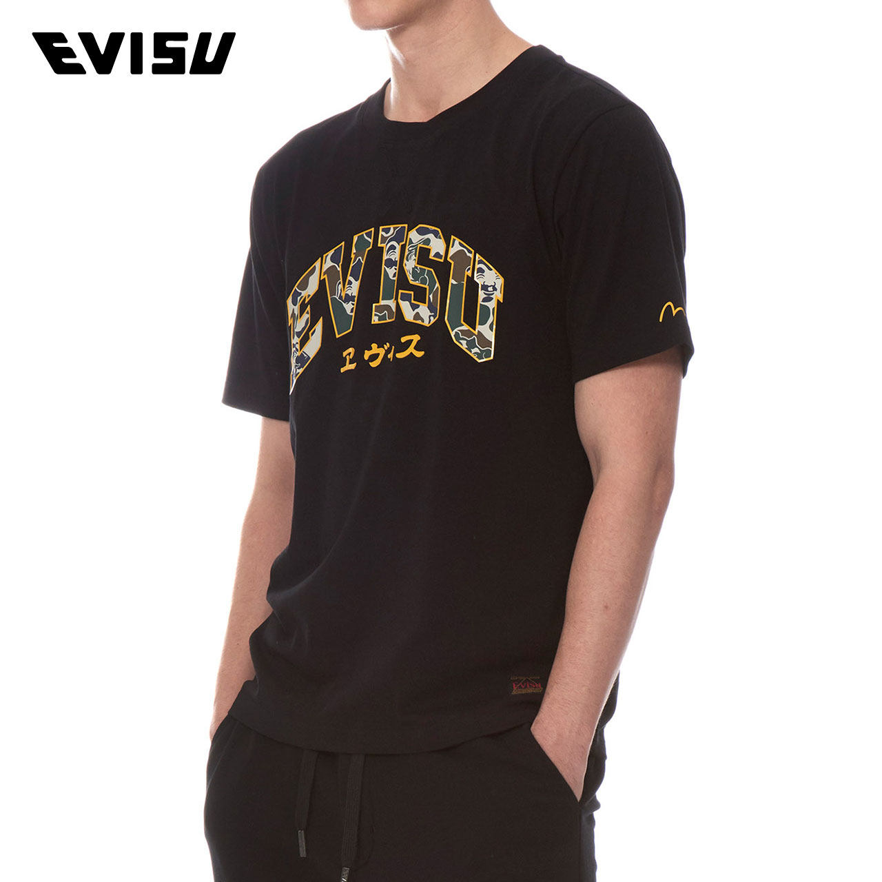 evisu 18年春夏新品 男士短袖t恤 evergreen 1eshtm8ts538xx
