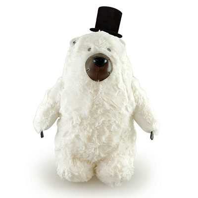 趣味绅士熊书档摆件手工皮质可爱动物玩偶礼物办公室家居装饰