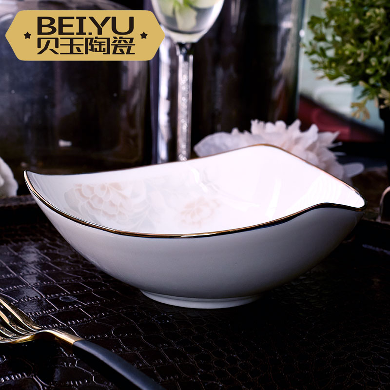 BeiYu European - style ipads porcelain triangle creative fruit salad bowl bowl bowl dessert bowls of rice bowls of household ceramics cereal bowl