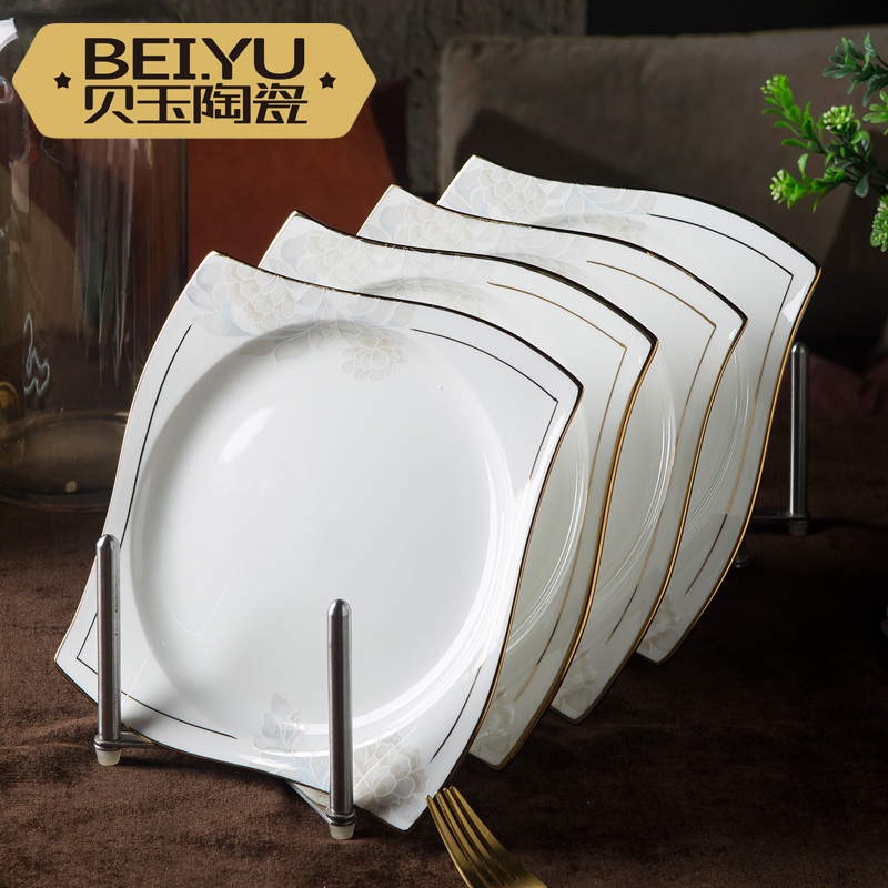 BeiYu ou son ipads porcelain dish plate of household ceramics steak dishes four irregular creative move soup plate plate