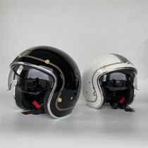 Spot Feture carved tiger retro helmet built-in lens Harley ginger pedal electric motorcycle 3 4 half helmet