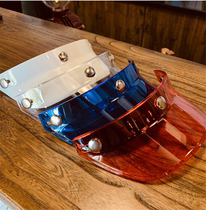 Spot white black motorcycle helmet universal brim three-button 3 4 helmet windshield shade decoration