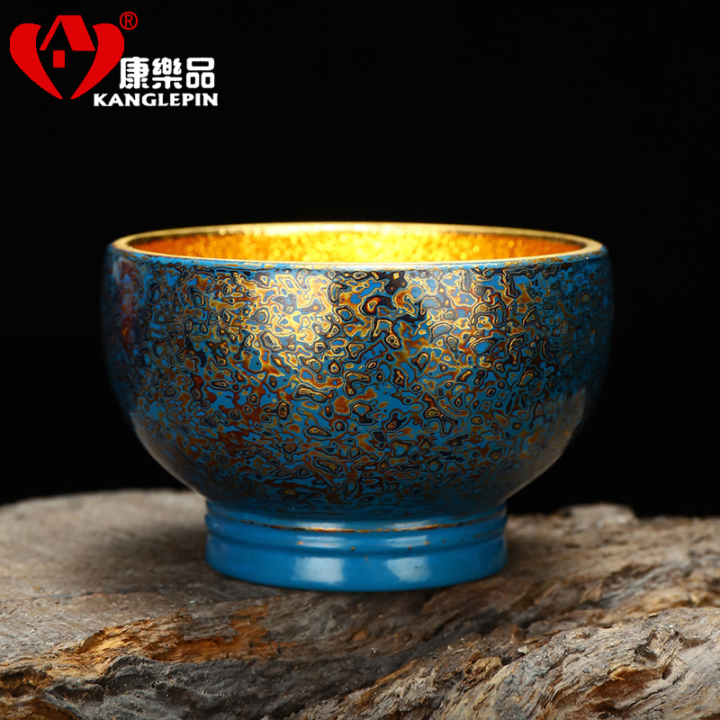 Recreation is tasted Chinese lacquer rhinoceros leather technology capacity of 140 ml of Chinese lacquer violet arenaceous gold cup sample tea cup lacquer tea set